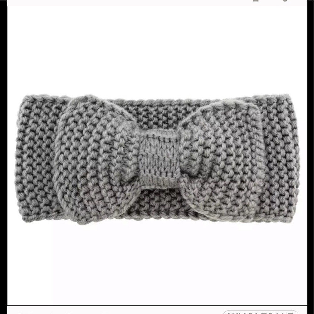 Grey Bow Head Warmer